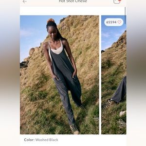 *NWOT: FREE PEOPLE hot shot onesie- washed black